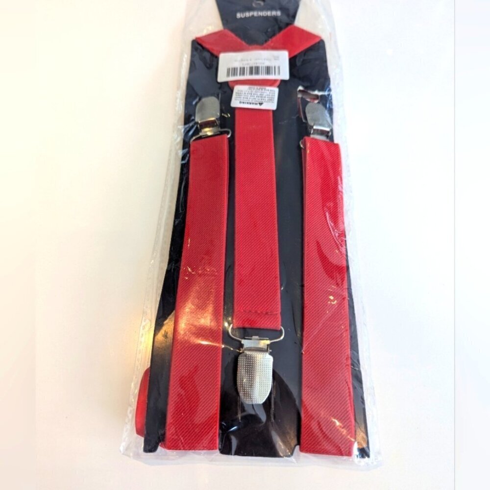 Men's Red Suspenders & Bow Tie - NWT